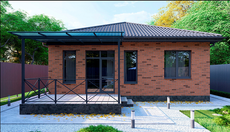 Одноэтажный дом «Комфорт» 9x11