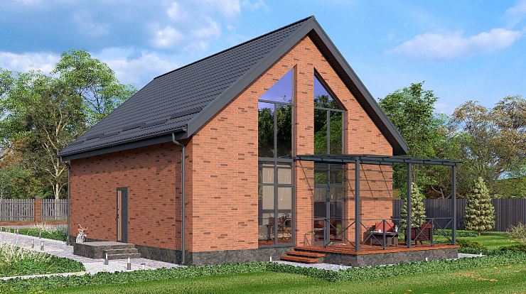 Двухэтажный дом «Очаг» 9х11